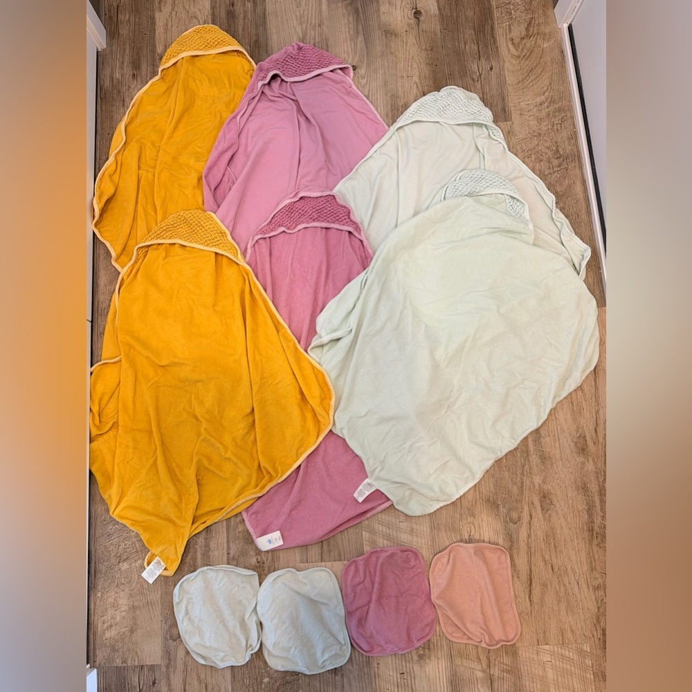 Baby Hooded Towel - Pink, Yellow, Cream